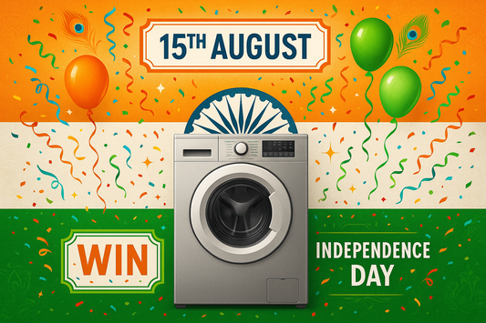 🎉 Celebrate 15th August with a Chance to Win a Washing Machine! 🏠✨