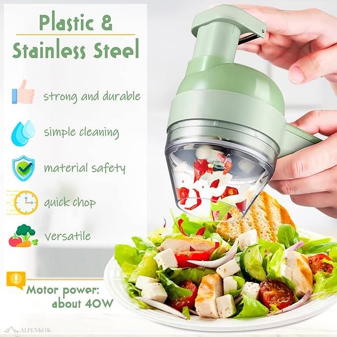 4 IN 1 PORTABLE ELECTRIC VEGETABLE CUTTER SET