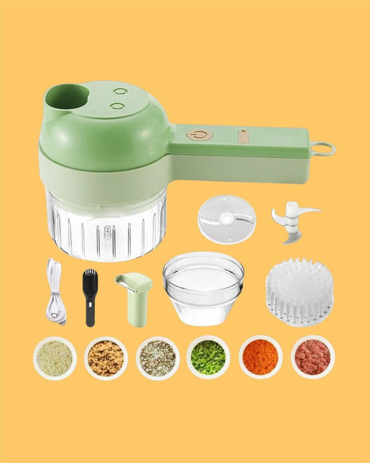 4 IN 1 PORTABLE ELECTRIC VEGETABLE CUTTER SET