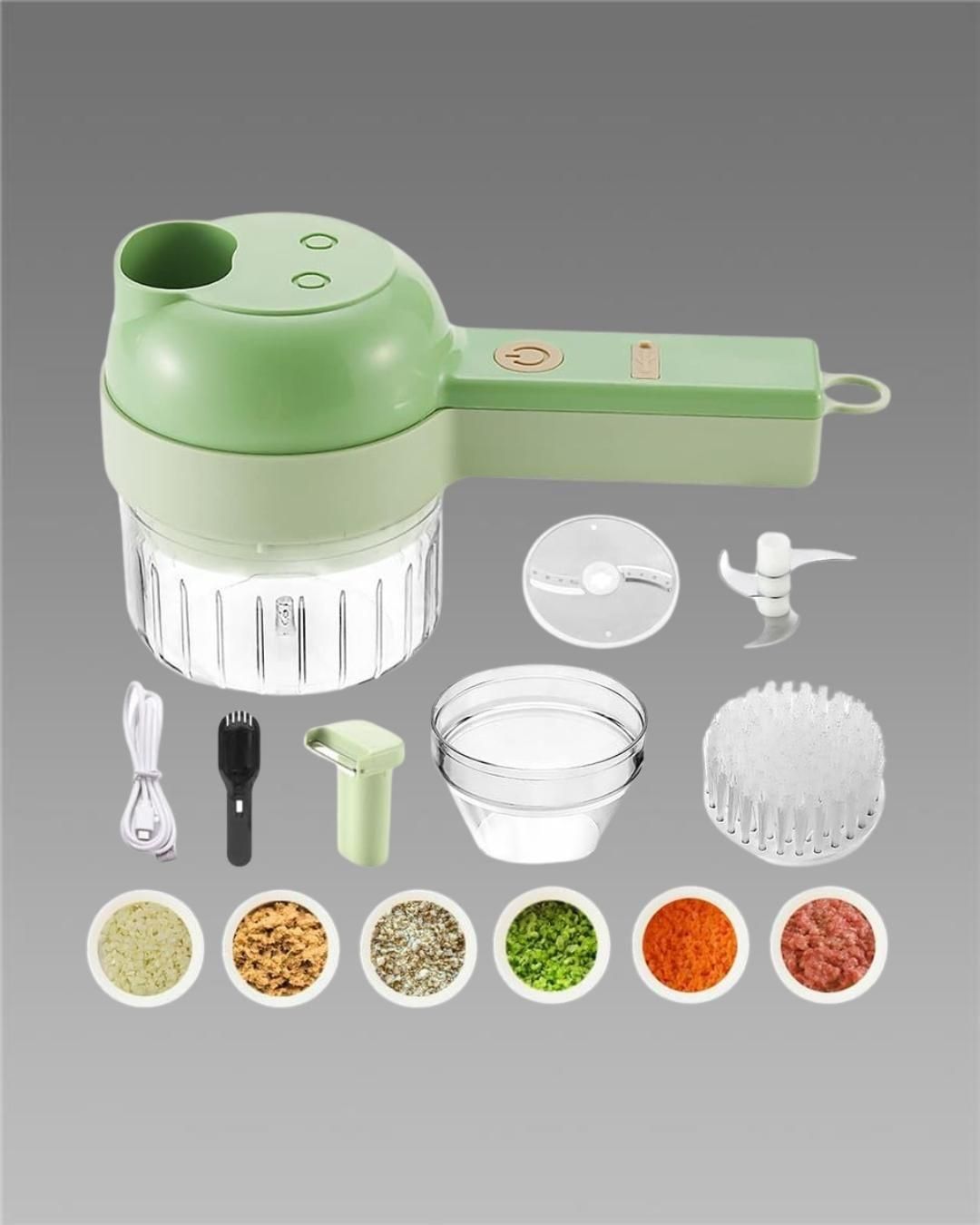 4 IN 1 PORTABLE ELECTRIC VEGETABLE CUTTER SET