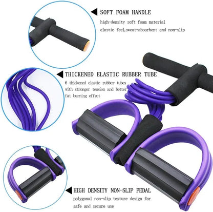 4-Tube Yoga Pedal Pull Reducer Resistance Band